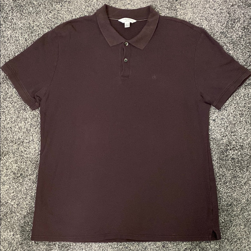 Calvin Klein Brown Polo Shirt Classic Design. XL